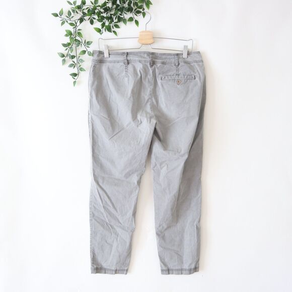 Eileen Fisher Gray Cotton Tencel Blend Cropped Pants Size 8 - Picture 2 of 5